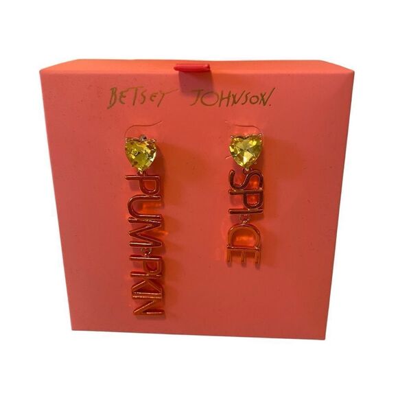 Betsey Johnson Pumpkin Spice Drop Earrings - Picture 1 of 6